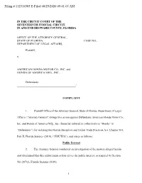 Filing # 112314585 E-Filed 08/25/2020 09:41:03 AM