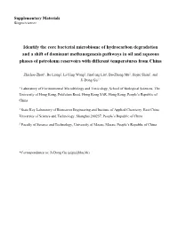 Identify the Core Bacterial Microbiome of Hydrocarbon Degradation and A