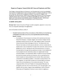 Report on Progress Toward 2006–2007 Areas of Emphasis and Effort