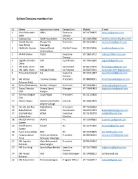 Sylhet Division Member List