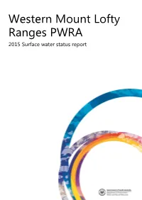 Western Mount Lofty Ranges PWRA 2015 Surface Water Status Report