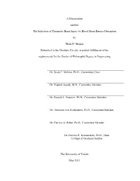 A Dissertation Entitled the Induction of Traumatic Brain Injury by Blood