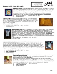 August 2021 Class Descriptions