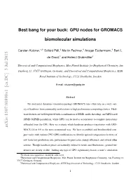 GPU Nodes for GROMACS Biomolecular Simulations