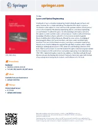 Lasers and Optical Engineering
