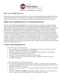 Medication Administration Manual