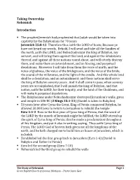 Taking Ownership Nehemiah Introduction the Prophet Jeremiah