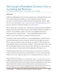 The Concept of Probabilistic Economic Costs in Accounting and Disclosure the Transition from Double-Entry to Triple-Entry Accrual Accounting