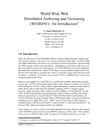 World Wide Web Distributed Authoring and Versioning (WEBDAV): an Introduction1