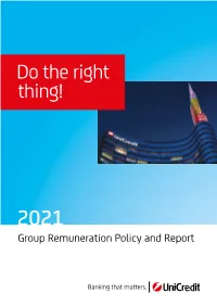 2021 Group Remuneration Policy and Report Contents
