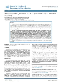 Minimization of SO2 Emissions at ADGAS (Das Island, UAE): II- Impact on Air Quality