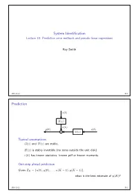 Prediction Error Methods and Pseudo-Linear Regressions