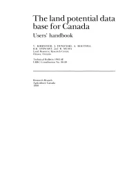 The Land Potential Data Base for Canada Users' Handbook V