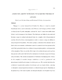 A Reduced, Abiotic Nitrogen Cycle Before the Rise Of
