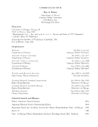 CURRICULUM VITÆ Roy A. Briere Department of Physics Carnegie