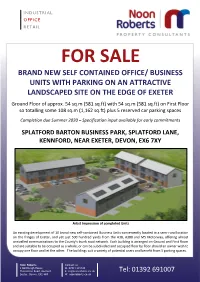 FOR SALE BRAND NEW SELF CONTAINED OFFICE/ BUSINESS UNITS with PARKING on an ATTRACTIVE LANDSCAPED SITE on the EDGE of EXETER Ground Floor of Approx