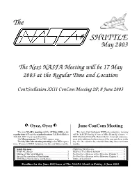 NASFA 'Shuttle' May 2003