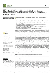Phytochemical Composition, Antioxidant, and Enzyme Inhibition Activities of Methanolic Extracts of Two Endemic Onosma Species