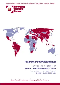 Program & Participants List
