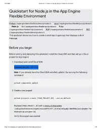 Quicksta for Node.Js in the App Engine Flexible Environment