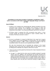 Reducing the Term of Copyright in Unpublished Works (“2039” Rule)