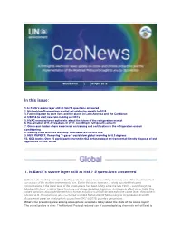 1. Is Earth's Ozone Layer Still at Risk?