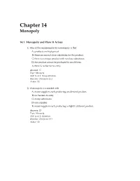 Chapter 14 Monopoly