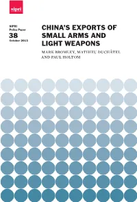 China's Exports of Small Arms and Light Weapons