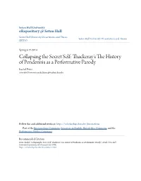 Collapsing the Secret Self: Thackeray's the History Of