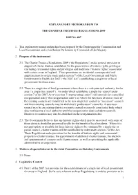 Explanatory Memorandum to the Charter Trustees