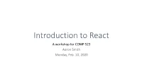 Introduction to React.Js