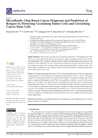 Microfluidic Chip-Based Cancer Diagnosis and Prediction Of