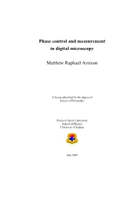 Phase Control and Measurement in Digital Microscopy Matthew