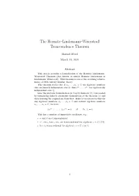 The Hermite–Lindemann–Weierstraß Transcendence Theorem