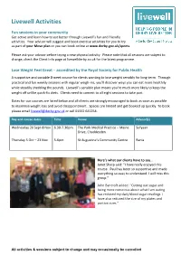 Livewell Activities