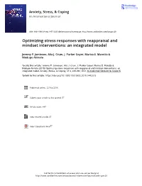 Optimizing Stress Responses with Reappraisal and Mindset Interventions: an Integrated Model
