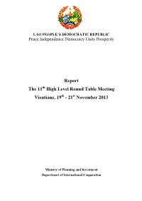 Report the 11 High Level Round Table Meeting Vientiane, 19