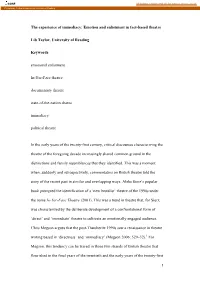 1 the Experience of Immediacy: Emotion and Enlistment in Fact
