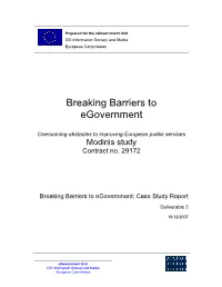 Breaking Barriers to Egovernment: Case Study Report