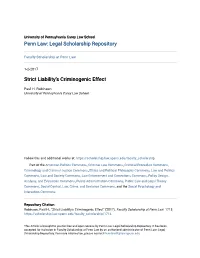 Strict Liability's Criminogenic Effect