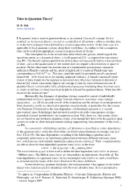 Time in Quantum Theory*