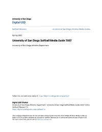 University of San Diego Softball Media Guide 2002