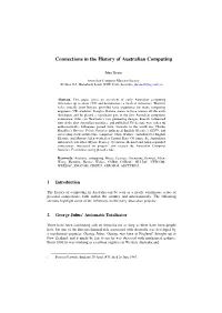 Connections in the History of Australian Computing
