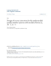 Design of Reverse Converters for the Multi