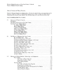 Historic Mining Resources of San Juan County, Colorado______Name of Multiple Property Listing State ______