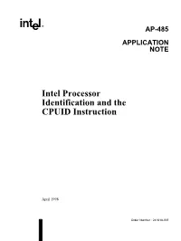 Intel Processor Identification and the CPUID Instruction