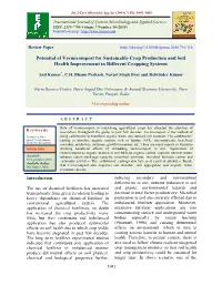 Potential of Vermicompost for Sustainable Crop Production and Soil Health Improvement in Different Cropping Systems