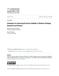 Strategies for Improving Economic Mobility of Workers: Bridging Research and Practice