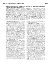 Tanpopo Experiment for Astrobiology Exposure and Micrometeoroid Capture Onboard the Iss-Jem Exposed Facility