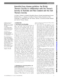 BTS Interstitial Lung Disease Guideline